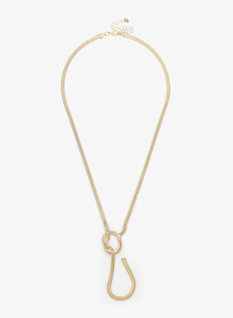 ELLA Knot Detail Drop Necklace - Image 2