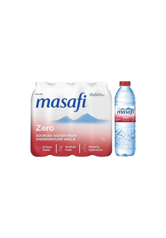 Masafi Zero Sodium Free Mineral Water - 12 x 500ml