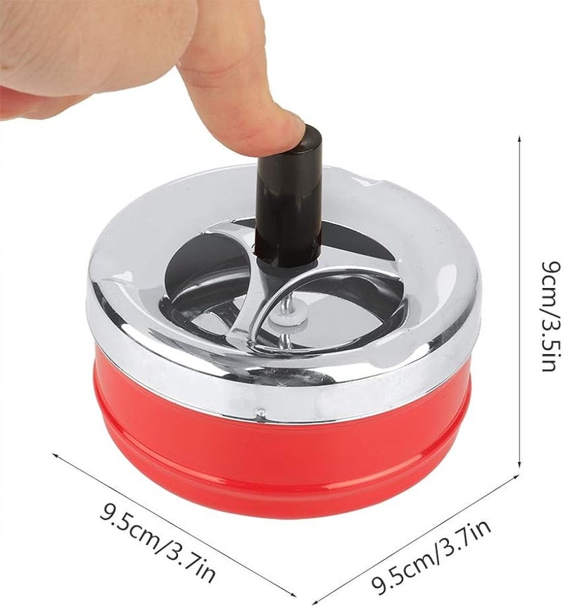 Red Metal Smoking Ashtray Indoor Outdoor Round Push Down Small Size 29 9 X 15 X 6 7in - Image 3
