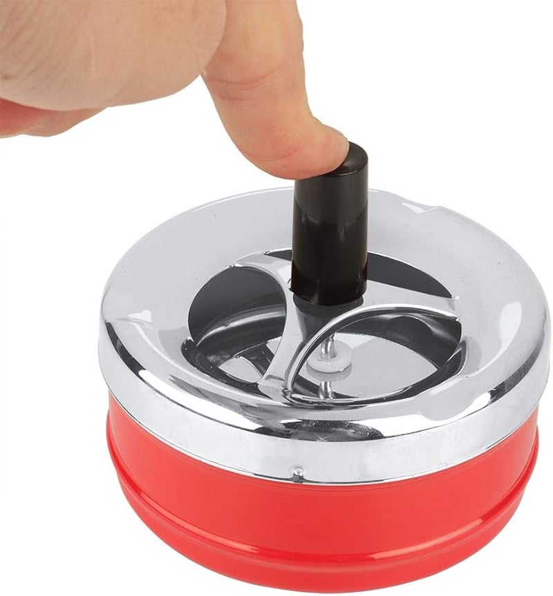 Red Metal Smoking Ashtray Indoor Outdoor Round Push Down Small Size 29 9 X 15 X 6 7in - Image 5