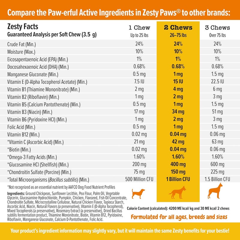 Zesty Paws زستي باوز 8 في 1 قضبان متعددة الوظائف دجاج 90 قطعة - Image 4