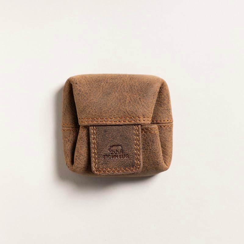 BROWN BEAR Small Envelope Coin Purse with Snap Fastner, Stylish Coin Pouch for Men and Women, Small Coin Purse - Brown - Image 3
