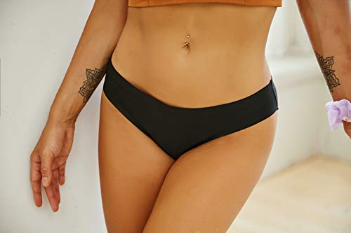 FINETOO 6 Pack Women’s Seamless Hipster Underwear No Show Panties Invisibles Briefs Soft Stretch Bikini Underwears XS-XXL(M) Black - Image 3