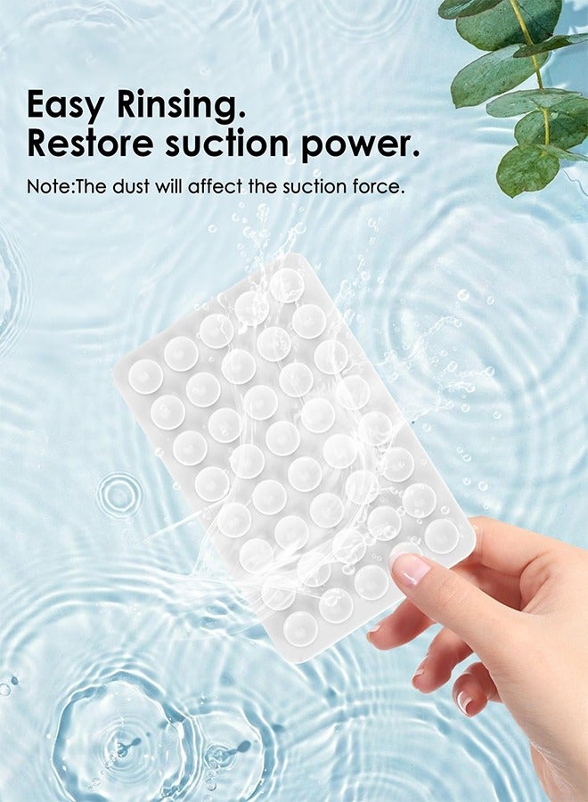 2-piece set of 40 silicone suction cup phone cases, double-sided installation, hands-free grip for phone accessories, suitable for selfies and videos, square double-sided silicone phone holder, suitable for iPhone and Android white - Image 4