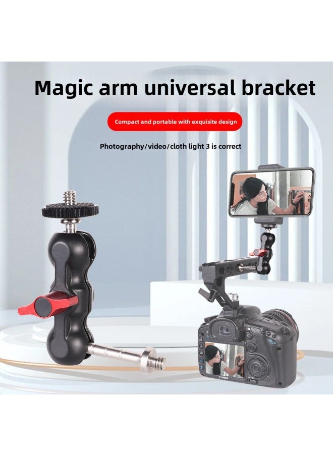 Double Ball Head Universal Bracket SLR Camera Monitor Magic Handle Strange Hand Hot Boot Bracket Pea Clip Strange Hand-Color:Large Pea Pod Holder