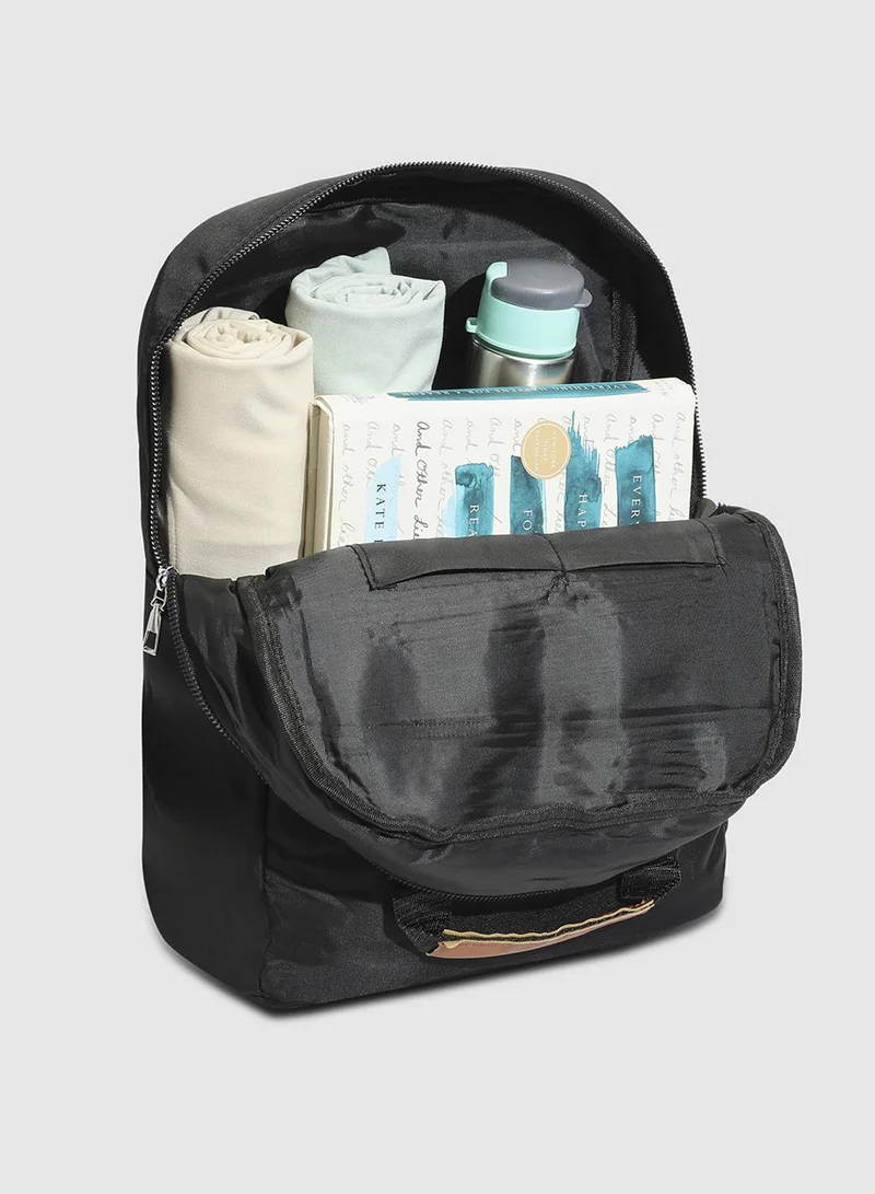 Haute Sauce  Contrast Flap Backpack - Black  | Best Price UAE