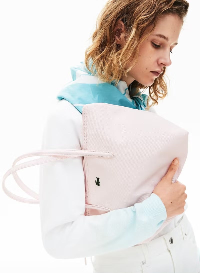 لاكوست Lacoste Bag Women's L12.12 مفهوم الموضة متعددة السعة كبيرة الحجم كبير السوستة محمولة حقيبة الكتف المحمولة حقيبة كبيرة 45 سم * 30 سم * 12 سم - Image 4