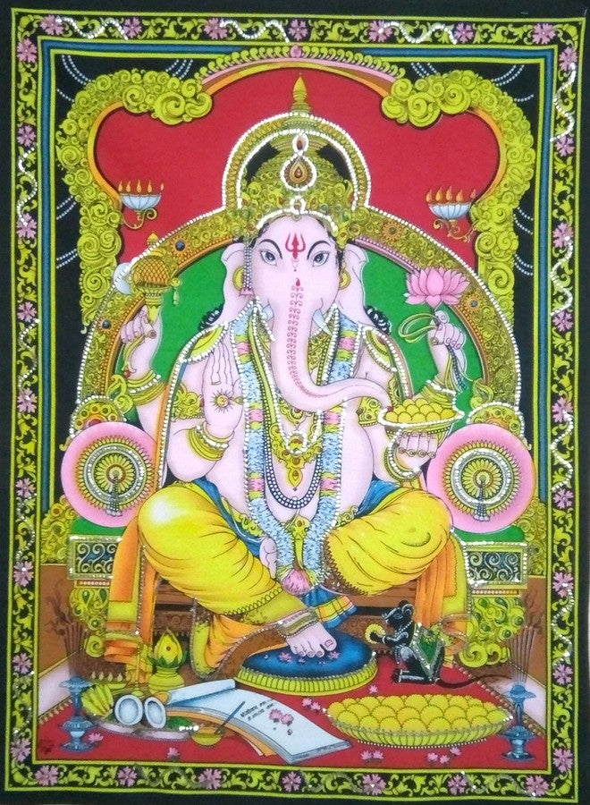 DIYANA IMPEX Lord Ganesh 43" X 30" Tapestry - Image 1
