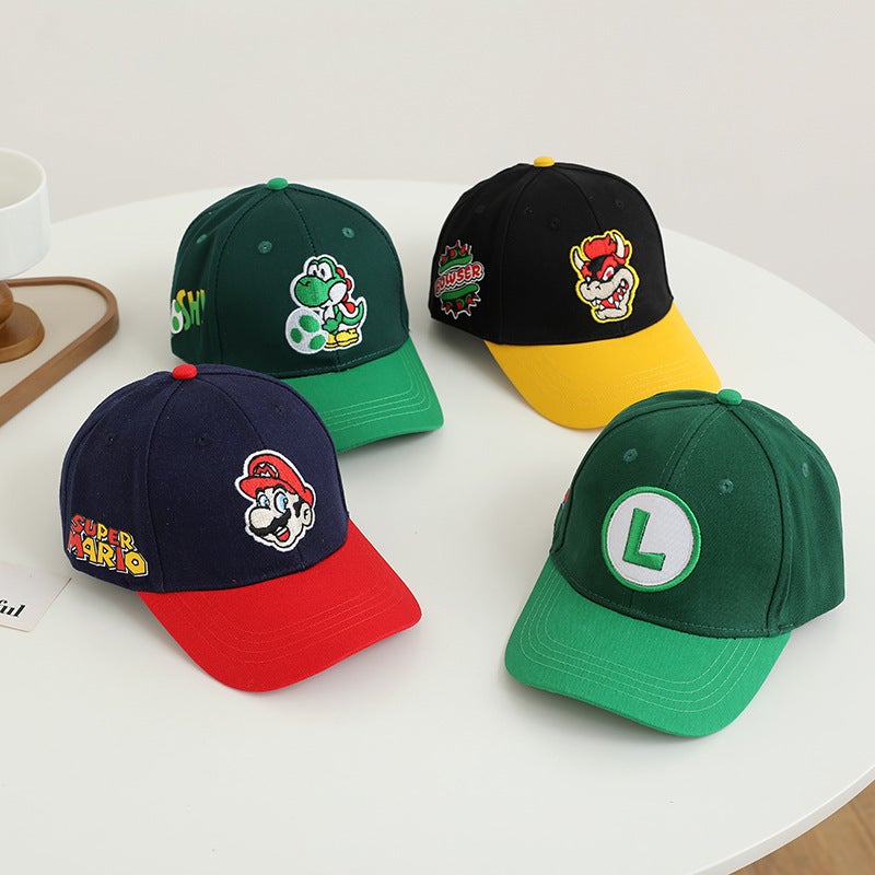 Mario Kids Cap Super Mario Color Block Hat Cotton - Image 3