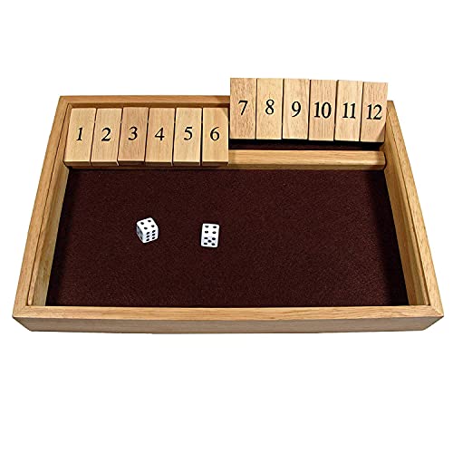 WE Games Deluxe Dice Board Game   12 Number Flip Tiles with Natural Wooden Box   Large  14 inches - Image 1