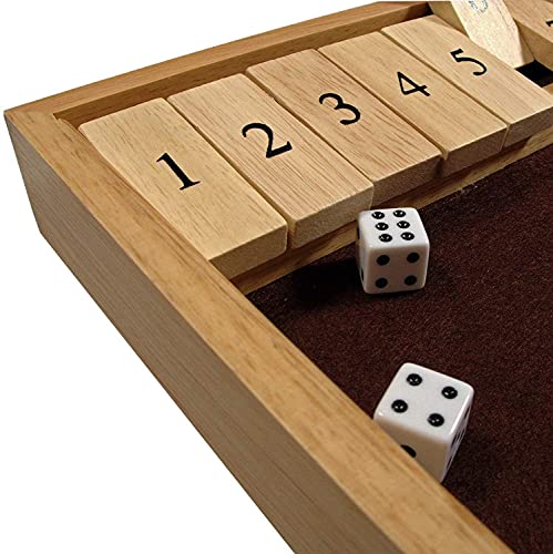 WE Games Deluxe Dice Board Game   12 Number Flip Tiles with Natural Wooden Box   Large  14 inches - Image 5