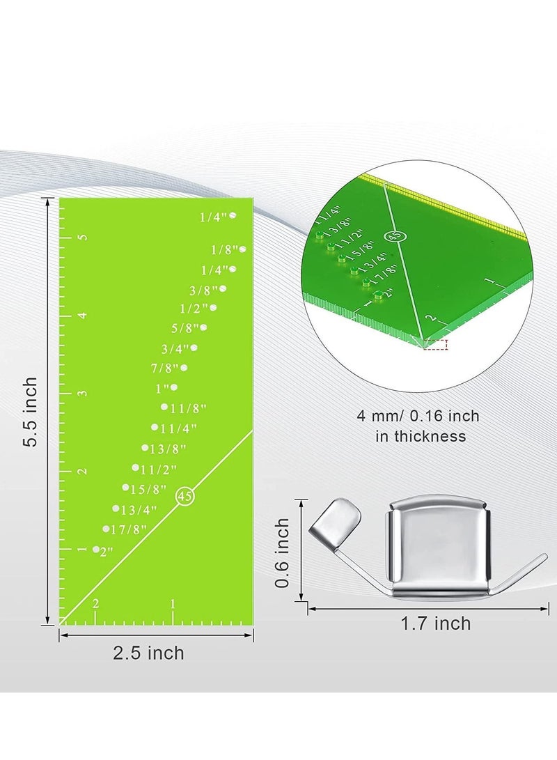 Y&D SYOSI Seam Allowance Ruler and Magnetic Guide Set for Sewing Machine, 4 Pieces 1/8 to 2 Inch Straight Line Hems - Image 2