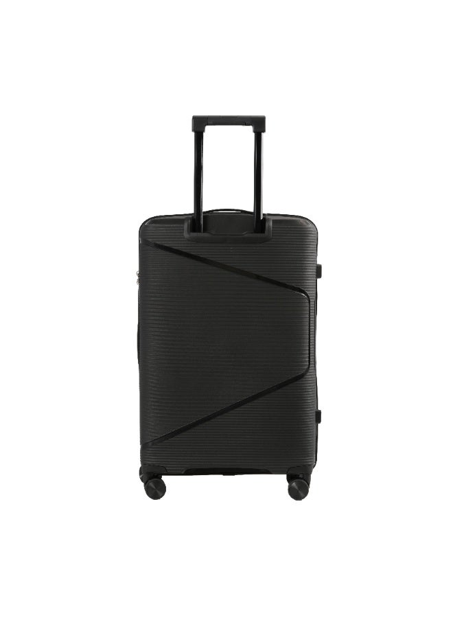 Eagle Express Cruiser Elite 24" Medium Checked Luggage - Durable PP Hard Shell, Secure Anti-Theft Zipper, 360° Spinner Wheels - Black -1 Year Warranty - Image 3