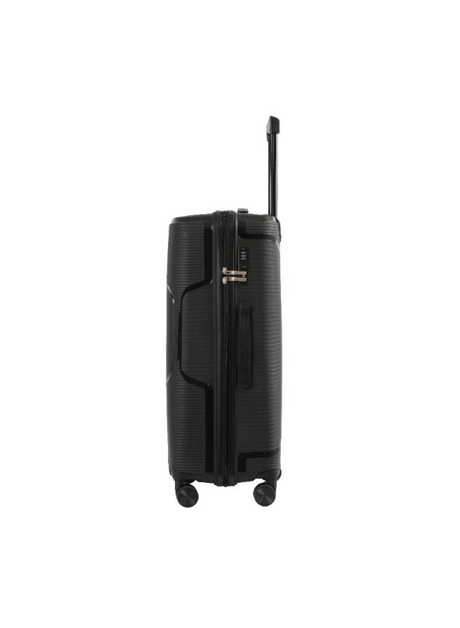 Eagle Express Cruiser Elite 24" Medium Checked Luggage - Durable PP Hard Shell, Secure Anti-Theft Zipper, 360° Spinner Wheels - Black -1 Year Warranty - Image 4