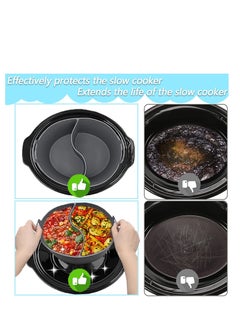 Y&D Slow Cooker Liners Fit Most 6QT Crockpot, Large Size Crock Pot Reusable/BPA Free/Leakproof/Dishwasher Silicone Crockpot 6-8QT Divider Divider, Grey  - Image 3
