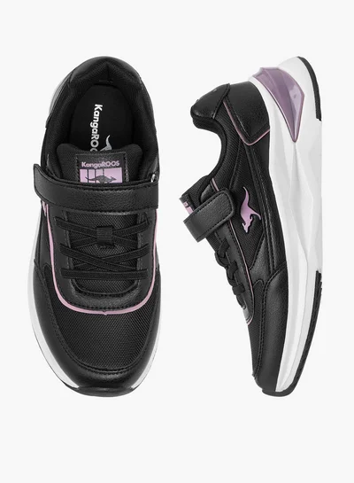 kangaROOS Girls' Panelled Sports Shoes with Hook and Loop Closure