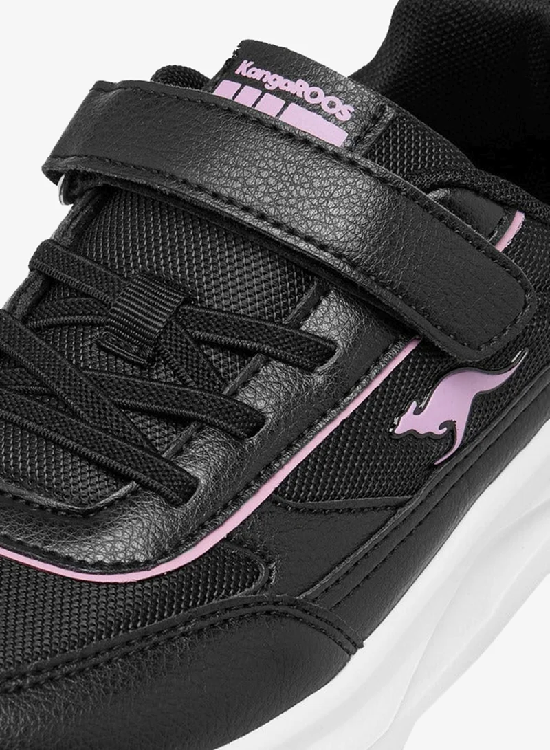 kangaROOS BLACK Girls' Panelled Sports Shoes with Hook and Loop Closure for Women | Best Price UAE