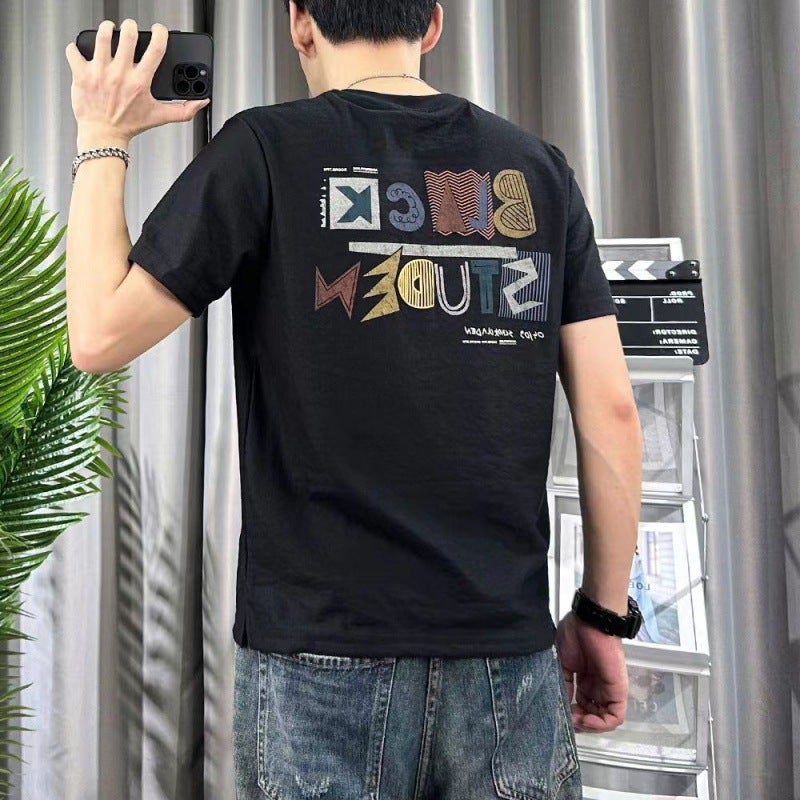 Short-Sleeved T-Shirt Men'S Dragon Year Printed Loose Half-Sleeved T-Shirt Base Shirt Top 2024 Trend - Image 3