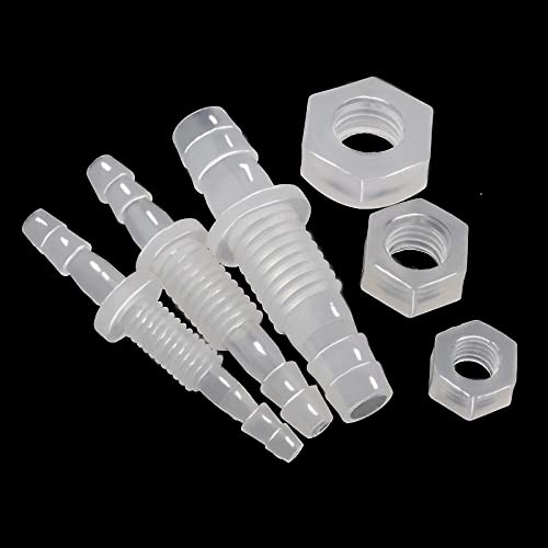 JoyTube 3/8" Hose ID barb Thru-Bulk Bulkhead Fittings Union Adapter Plastic Fittings with Stainless Steel Washers for Aquarium Water/Fuel/Air (Pack of 2) - Image 2