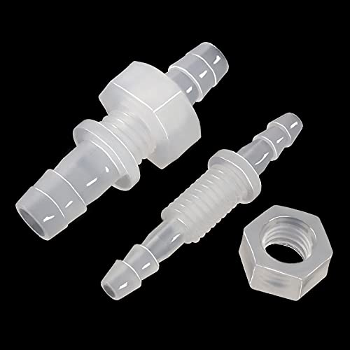 JoyTube 3/8" Hose ID barb Thru-Bulk Bulkhead Fittings Union Adapter Plastic Fittings with Stainless Steel Washers for Aquarium Water/Fuel/Air (Pack of 2) - Image 3
