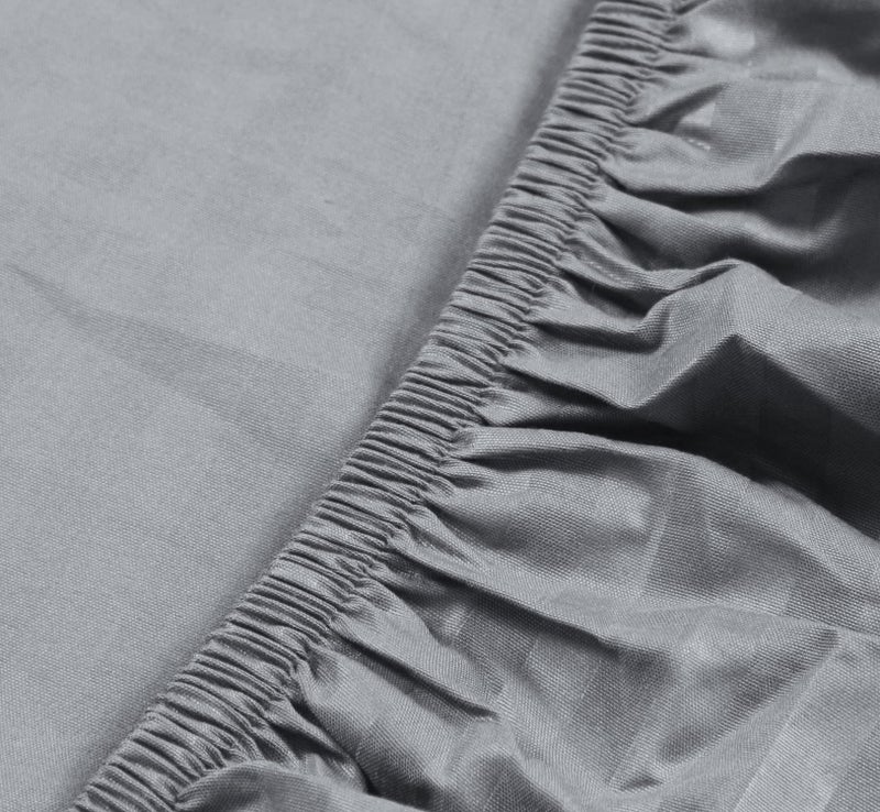 Nendle 300 TC Cotton Elastic Fitted Striped Bedsheets For Double Bed Queen Size 78X60 Inches With 2 Pillow Covers (Fits Upto Mattress Of 10 Inches, Grey) - Image 5