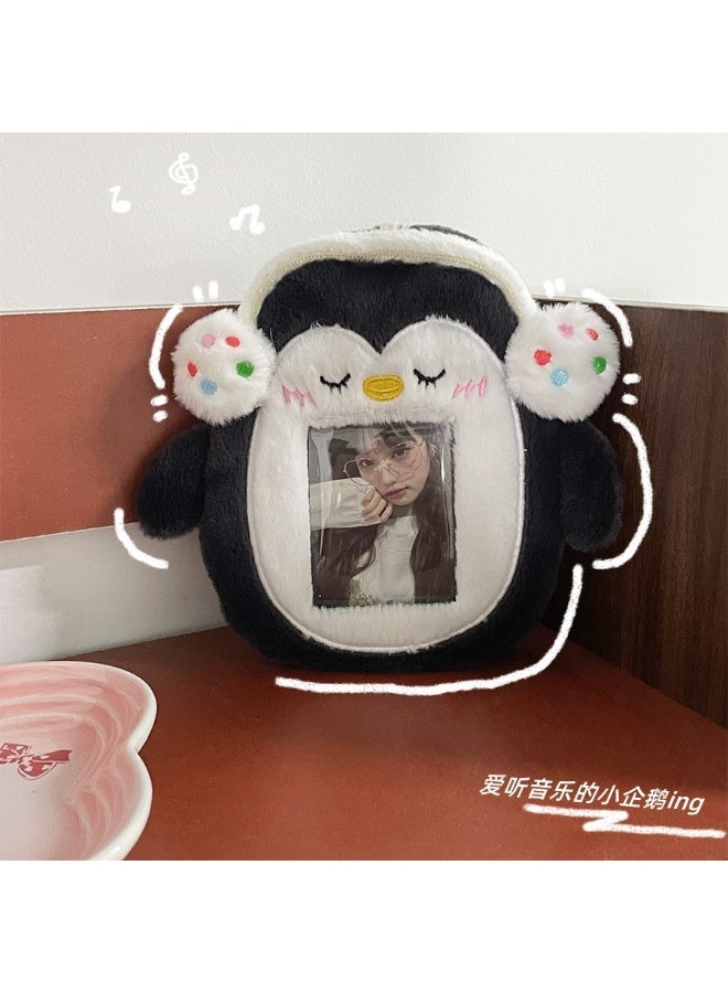 NIBEMINENT 1 - Piece Penguin Kpop Photo Card Holder Pendant Key Chain ID Badge Holder ID Card Holder Photo Card Protector for School ID Office ID Access Card for Women Girls - Image 1