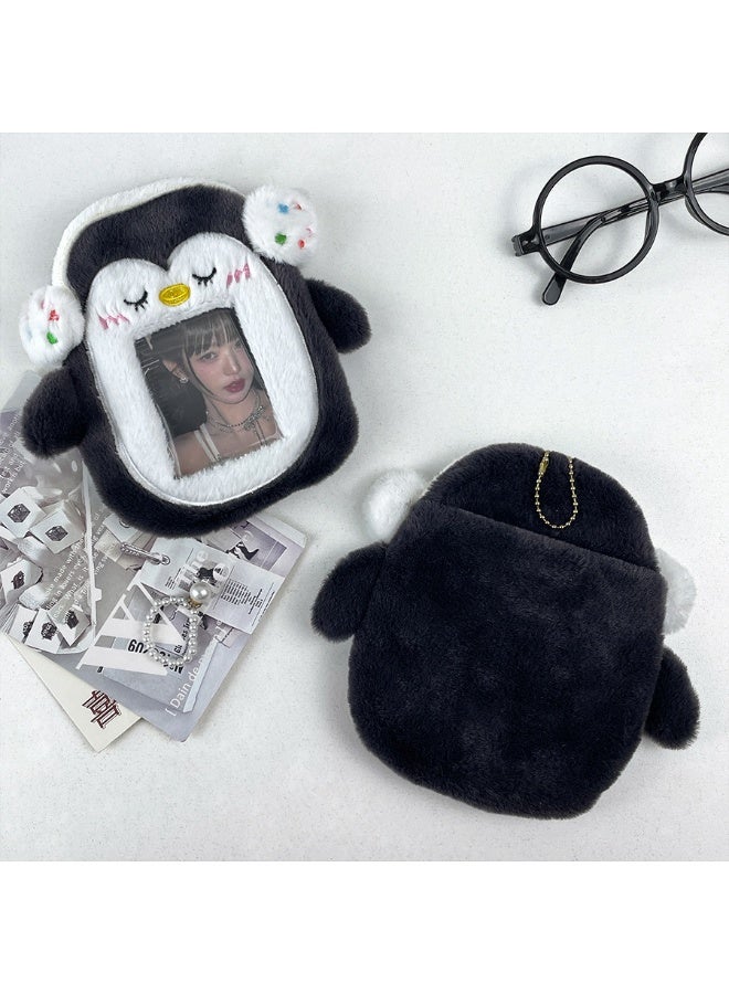 NIBEMINENT 1 - Piece Penguin Kpop Photo Card Holder Pendant Key Chain ID Badge Holder ID Card Holder Photo Card Protector for School ID Office ID Access Card for Women Girls - Image 2