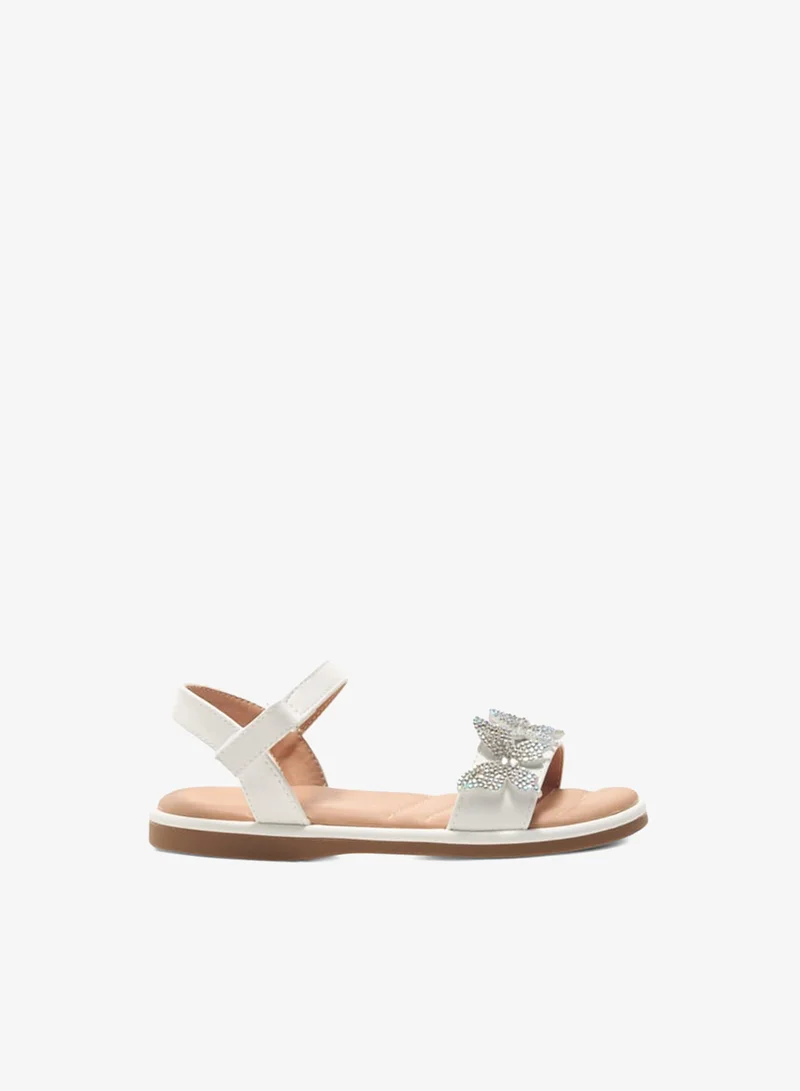 Flora Bella By Shoexpress Girls Butterfly Embellished Strap Sandals With Hook And Loop Closure Ramadan Collection