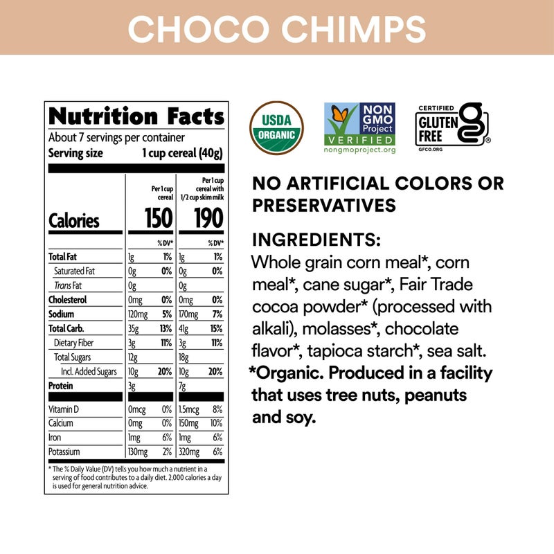 EnviroKidz Organic Choco Chimps Cereal, 10 oz (Pack of 12), Chocolate, Gluten Free, Non-GMO, Fair Trade, by Nature's Path - Image 5
