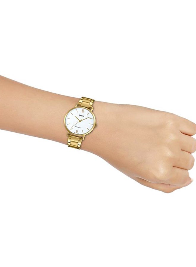 CASIO Women Stainless Steel Analog Quartz Wrist Watch LTP-VT01G-4BUDF Pink/Gold - 34 mm - Gold - Image 5