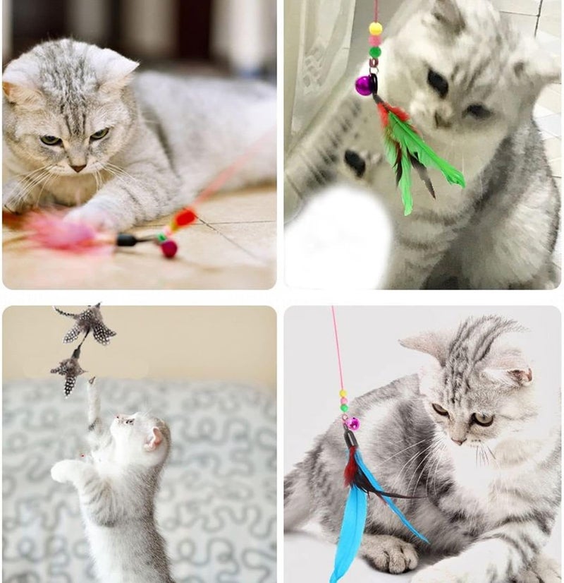 MeiAOBest 11 PCS Cat Feather Toy Set with Bell Refills - Interactive Teaser for Cats - Image 3