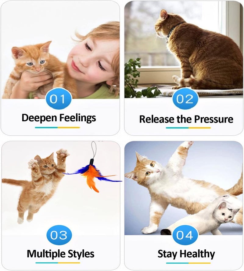 MeiAOBest 11 PCS Cat Feather Toy Set with Bell Refills - Interactive Teaser for Cats - Image 5