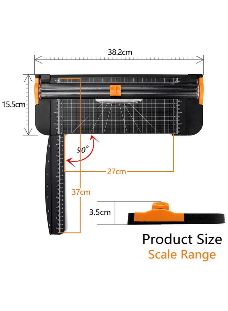 Generic A4 Paper Cutter 12 Inch Titanium Paper Trimmer Scrapbooking Tool with Automatic Security Safeguard and Side Ruler for Craft Paper Coupon Label and Cardstock - Image 3