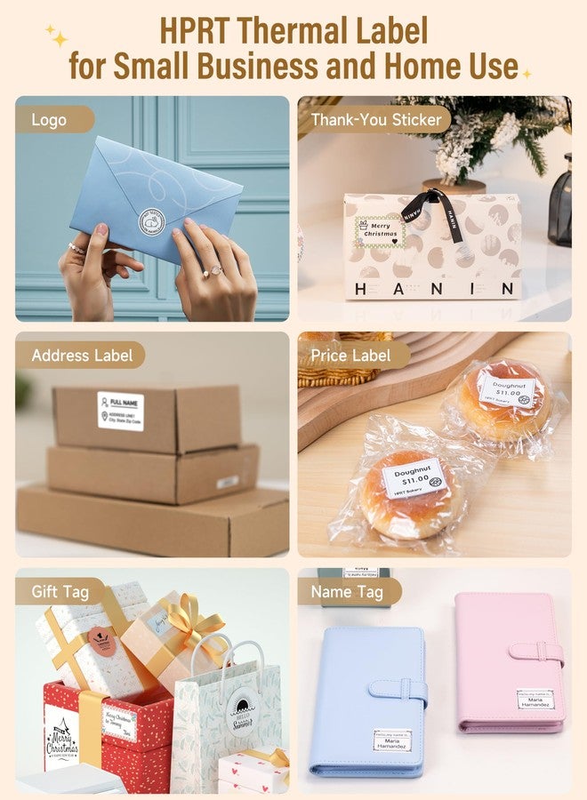 HPRT Thermal Labels for T20/T260LR Label Printer, 1.97" x 2.76"(50x70 mm) Waterproof Sticker Paper, Thermal Tape for HPRT T260LR Label Maker, 90 Labels/Roll, Fruit Desserts - Image 4