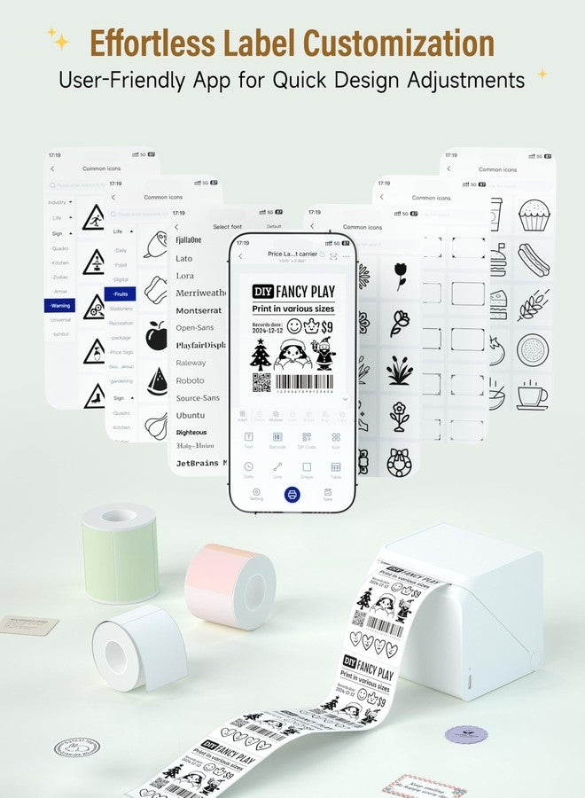 HPRT Thermal Labels for T20/T260LR Label Printer, 1.97" x 2.76"(50x70 mm) Waterproof Sticker Paper, Thermal Tape for HPRT T260LR Label Maker, 90 Labels/Roll, Fruit Desserts - Image 5