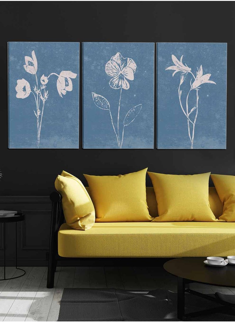 LOWHA Set Of 3 Framed Canvas Wall Arts Stretched Over Wooden Frame, Botanical Paintings, For Home, Living Room, Office Decor  - Image 2