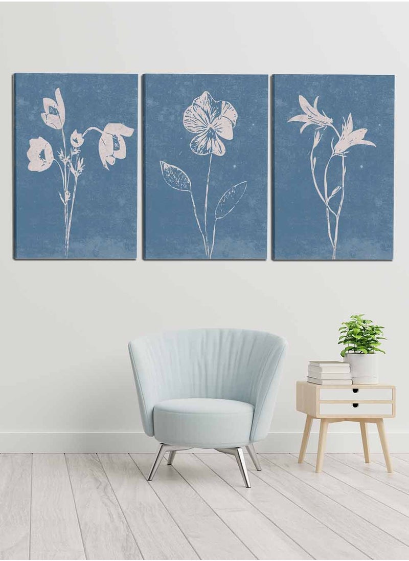 LOWHA Set Of 3 Framed Canvas Wall Arts Stretched Over Wooden Frame, Botanical Paintings, For Home, Living Room, Office Decor  - Image 4