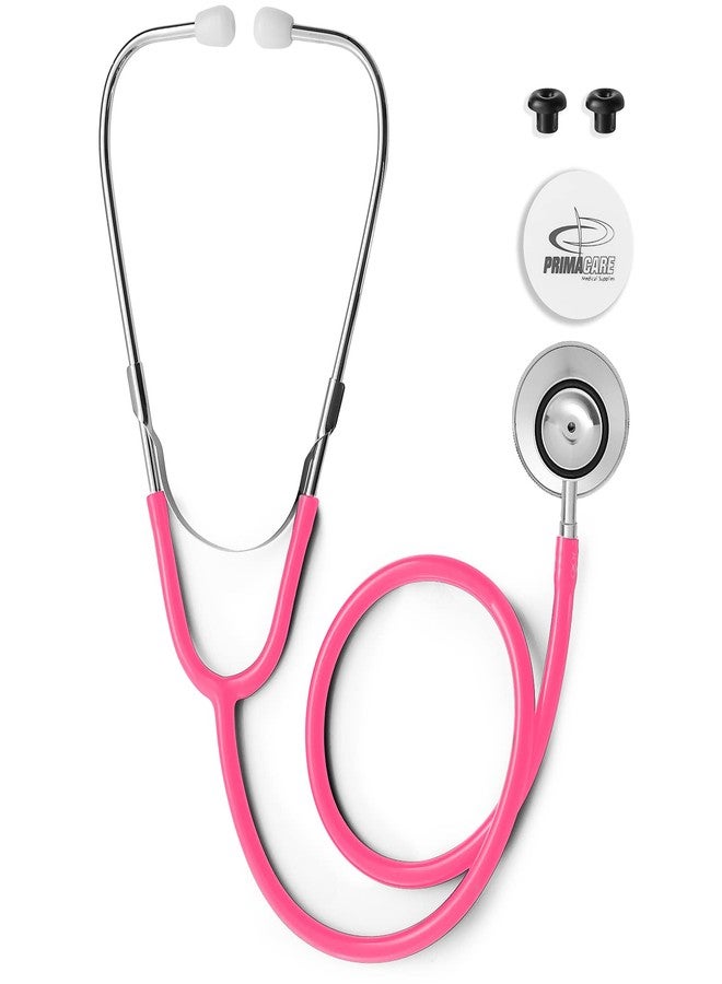 Primacare DS-9290-PK Adult Size 22 Inch Stethoscope for Diagnostics and Screening Instruments, Lightweight and Aluminum Double Head Flexible Stethoscope, Pink - Image 1