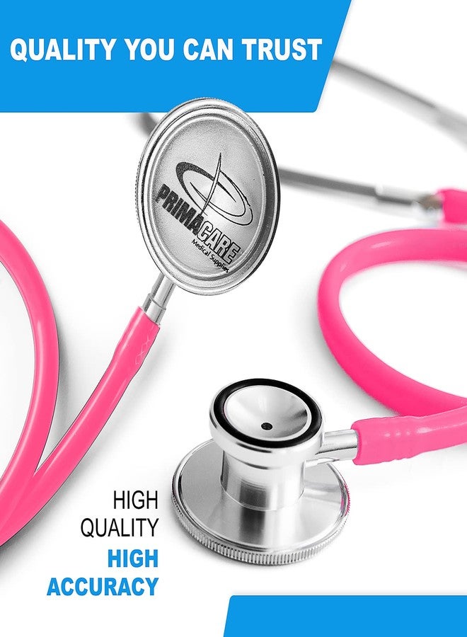 Primacare DS-9290-PK Adult Size 22 Inch Stethoscope for Diagnostics and Screening Instruments, Lightweight and Aluminum Double Head Flexible Stethoscope, Pink - Image 2