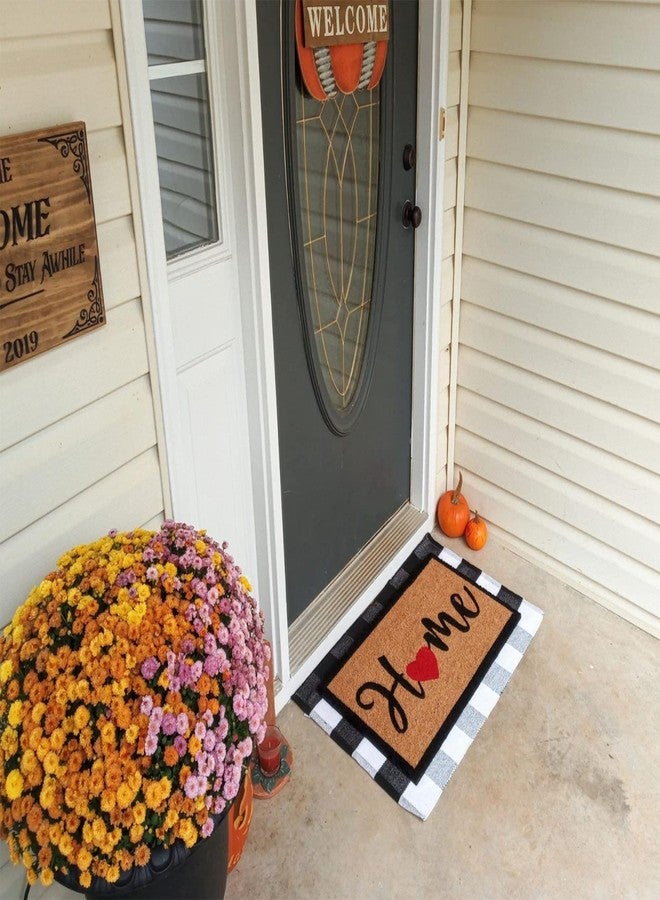 USTIDE Buffalo Check Rug 2x3 Black and White Buffalo Plaid Doormat Washable Woven Cotton Welcome Mat Layered Door Mat for Kitchen Bathroom Outdoor Porch - Image 3