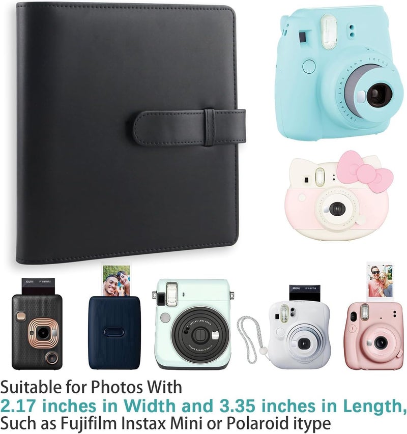 Ruibytree 256 Pockets Photo Album for Fujifilm Instax Mini LiPlay 12 11 9 8 40 Evo 7S Instant Camera/Mini Link Printer, Polaroid Snap Touch PIC-300 Z2300 Mint Zip Instant Camera Printer (Black) - Image 4
