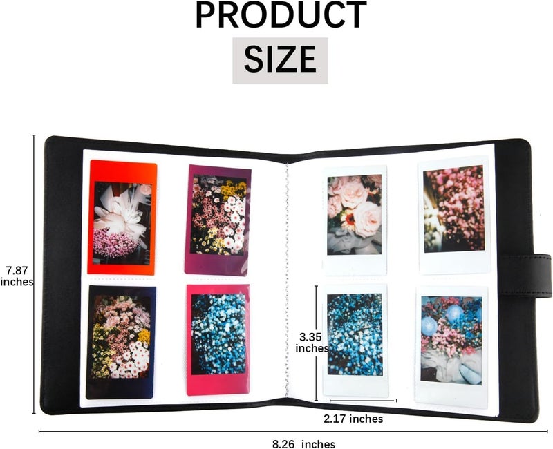 Ruibytree 256 Pockets Photo Album for Fujifilm Instax Mini LiPlay 12 11 9 8 40 Evo 7S Instant Camera/Mini Link Printer, Polaroid Snap Touch PIC-300 Z2300 Mint Zip Instant Camera Printer (Black) - Image 3