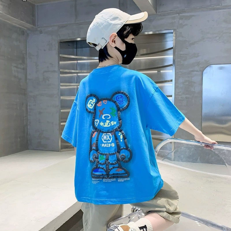 Children'S Clothing Boys' Short-Sleeved T-Shirt Summer Wear 2026 New Kidsren'S Tops Boys' Medium And Large Kidsren'S Pure Cotton Summer Style Trendy T-Shirt - Image 3