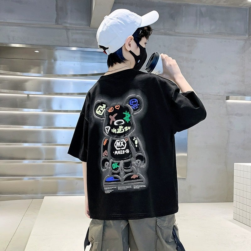 Children'S Clothing Boys' Short-Sleeved T-Shirt Summer Wear 2026 New Kidsren'S Tops Boys' Medium And Large Kidsren'S Pure Cotton Summer Style Trendy T-Shirt - Image 4
