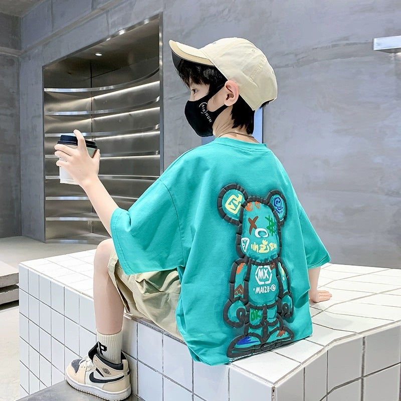 Children'S Clothing Boys' Short-Sleeved T-Shirt Summer Wear 2026 New Kidsren'S Tops Boys' Medium And Large Kidsren'S Pure Cotton Summer Style Trendy T-Shirt - Image 2