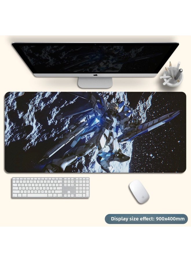 Generic - Mouse Pad Stain-resistant A Generation Of Oversized Rubber Table Pad Animation Game Precision Lock Edge Mouse Pad Electric Race Span-Color:800*400*3mm-Pattern:K35-Gundam Meteorite - Image 1