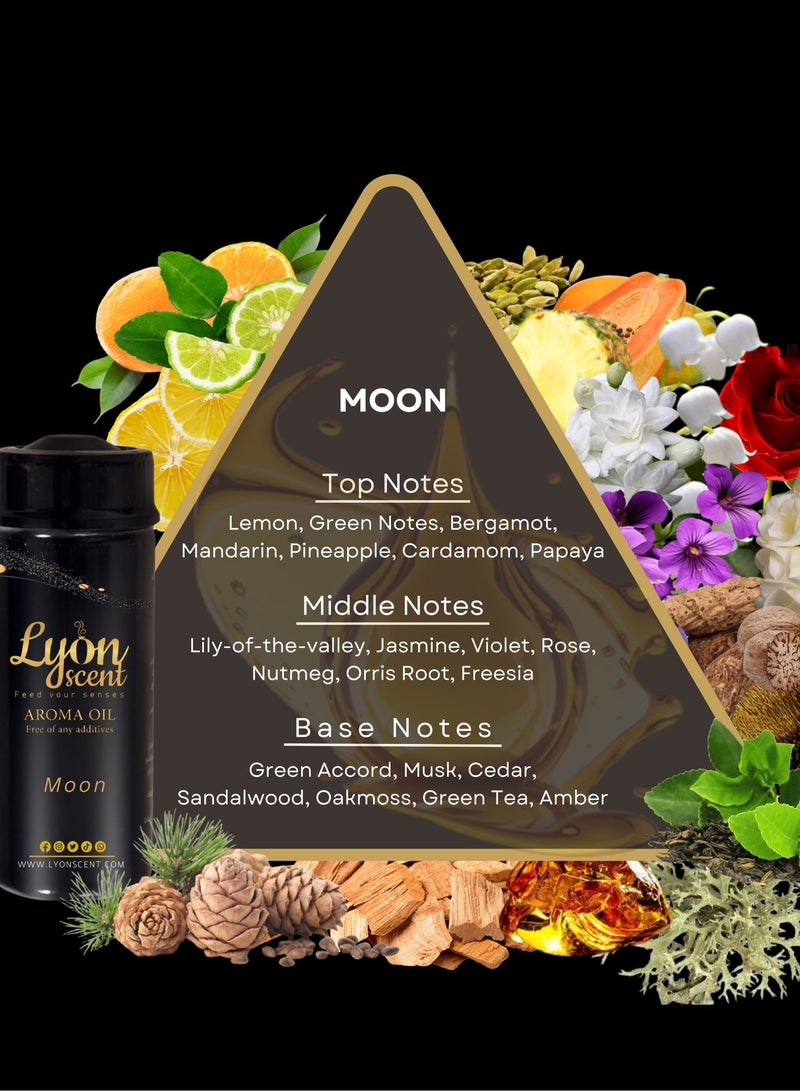 Lyon Scent Aroma Oil, 100% Pure Oil, Perfume for Air Freshener, Diffuser Aroma, Fragrance Oil, Air Freshener Oil refill, Essential Scented Oil, Luxurious Scent (MOON) - Image 4