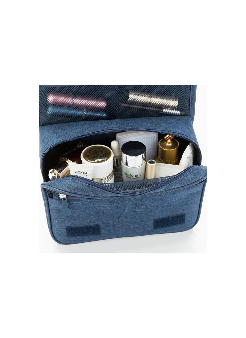 VIO Travel Toiletry Bag Organizer Waterproof Multiple Compartment Hanging Cosmetics Shaving Grooming Storage Bag Multi pocket Portable Makeup Organizer Bag with Hook for Men and Women Blue  - Image 5