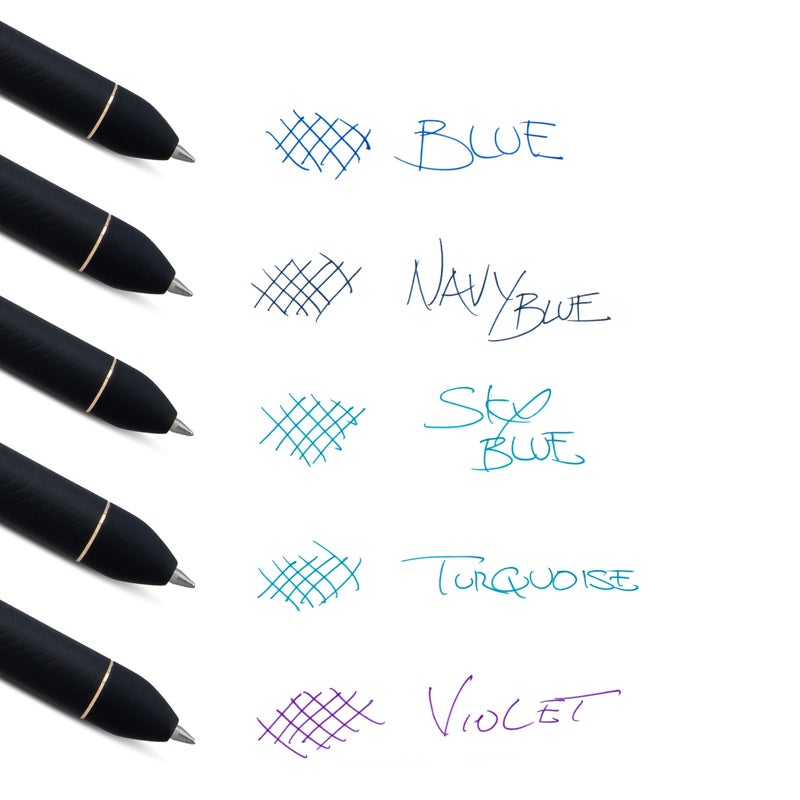 Pentel EnerGel Kuro Shades of the Ocean, Retractable Liquid Gel Pen, Assorted Ink Colors, Pack of 5 (BL437OCNPF5) - Image 3