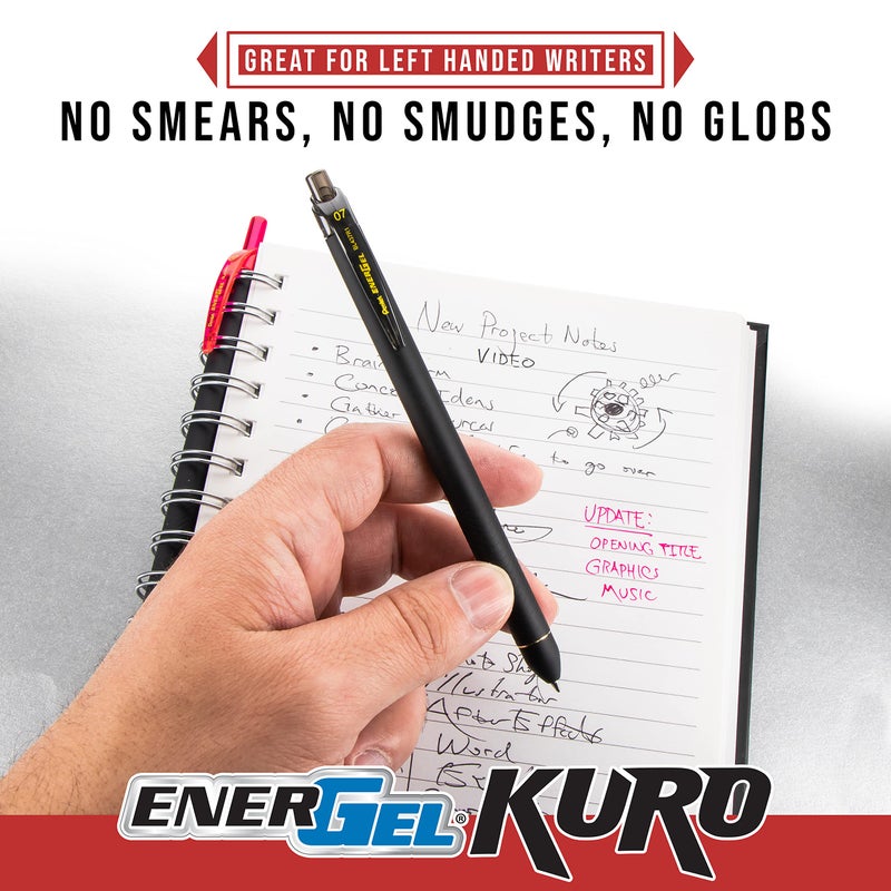 Pentel EnerGel Kuro Shades of the Ocean, Retractable Liquid Gel Pen, Assorted Ink Colors, Pack of 5 (BL437OCNPF5) - Image 4